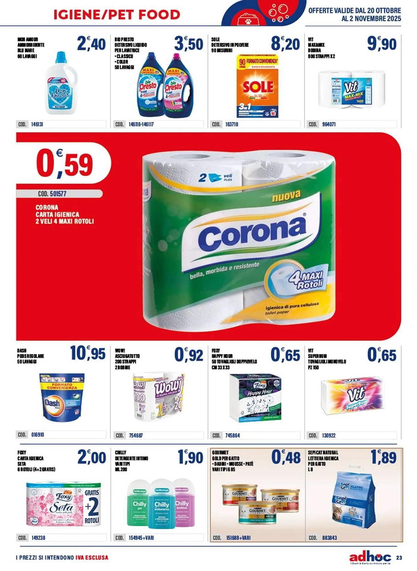 Volantino Adhoc da 20 ottobre a 2 novembre di 2025 - Pagina del volantino 23