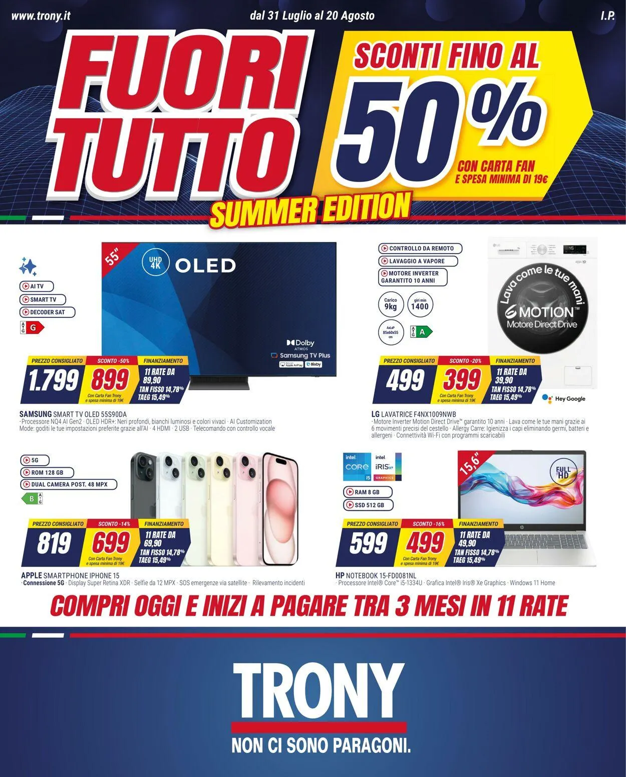 Trony Volantino attuale da 31 luglio a 20 agosto di 2025 - Pagina del volantino 1