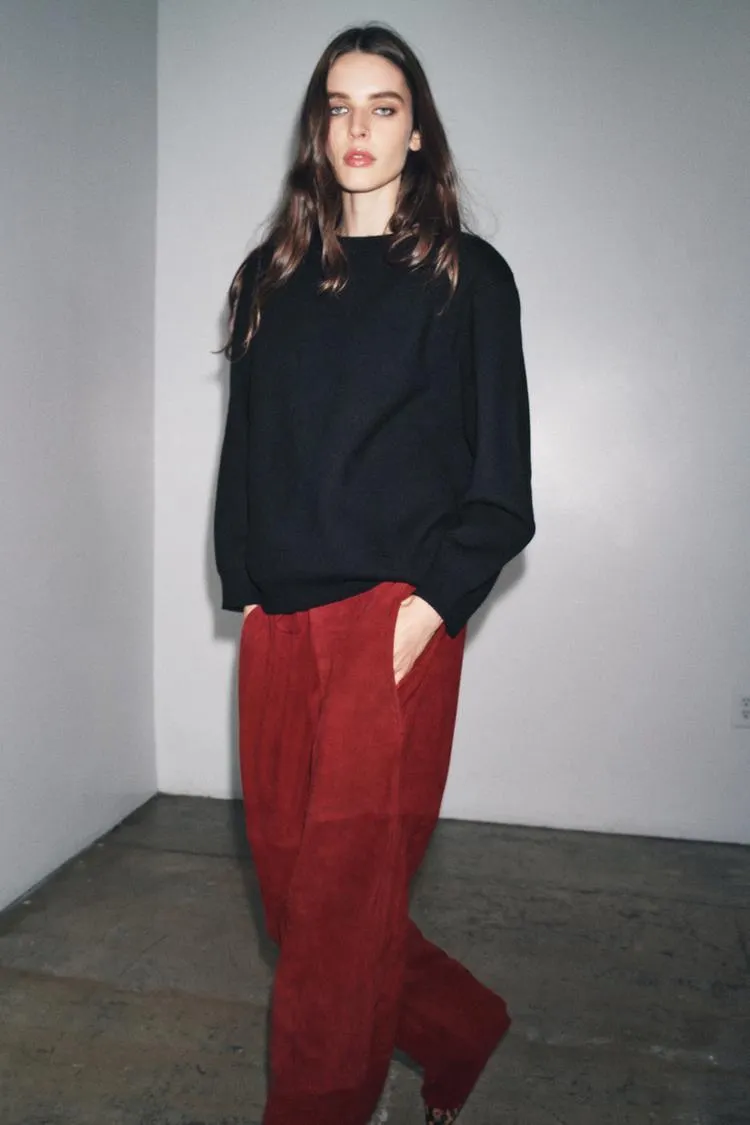 FELPA TINTA UNITA IN MAGLIA CON SPALLINE