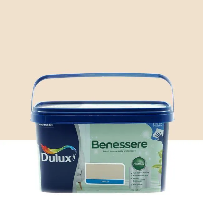 Pittura per interni smacchiabile, antimuffa, DULUX sabbia opaco, 2.5 L Vedi i dettagli del prodotto