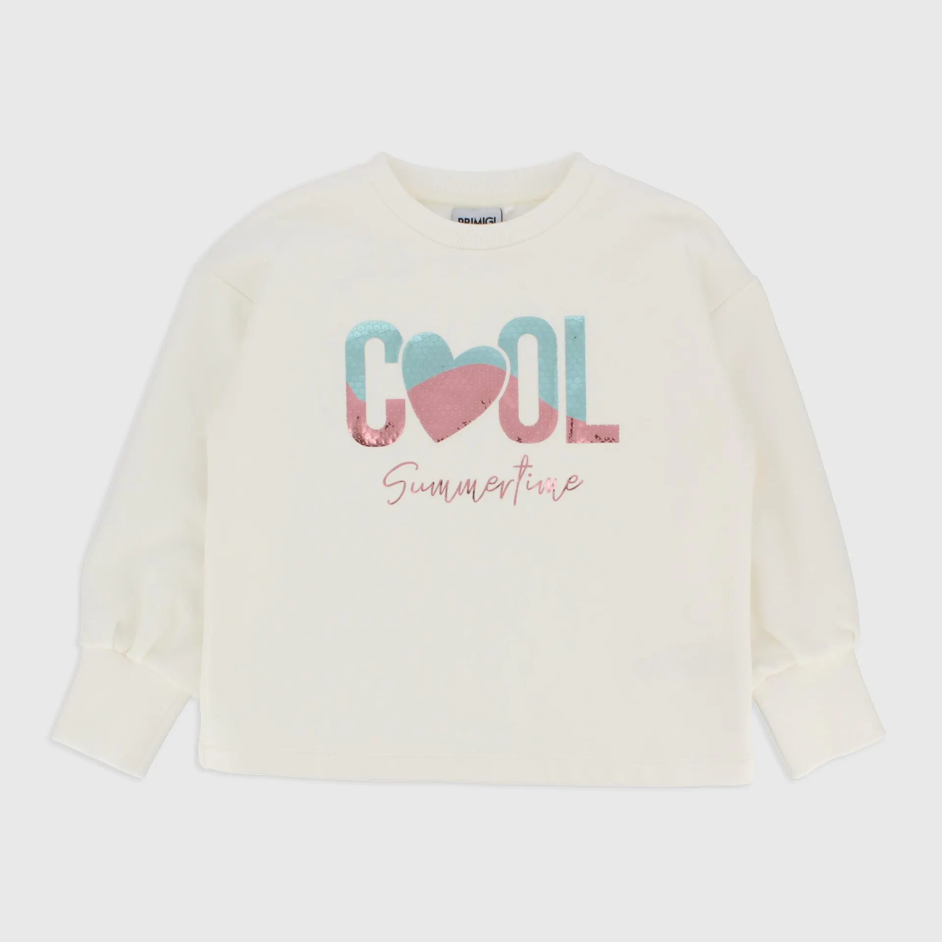 Felpa girocollo da Bambina, BIANCO