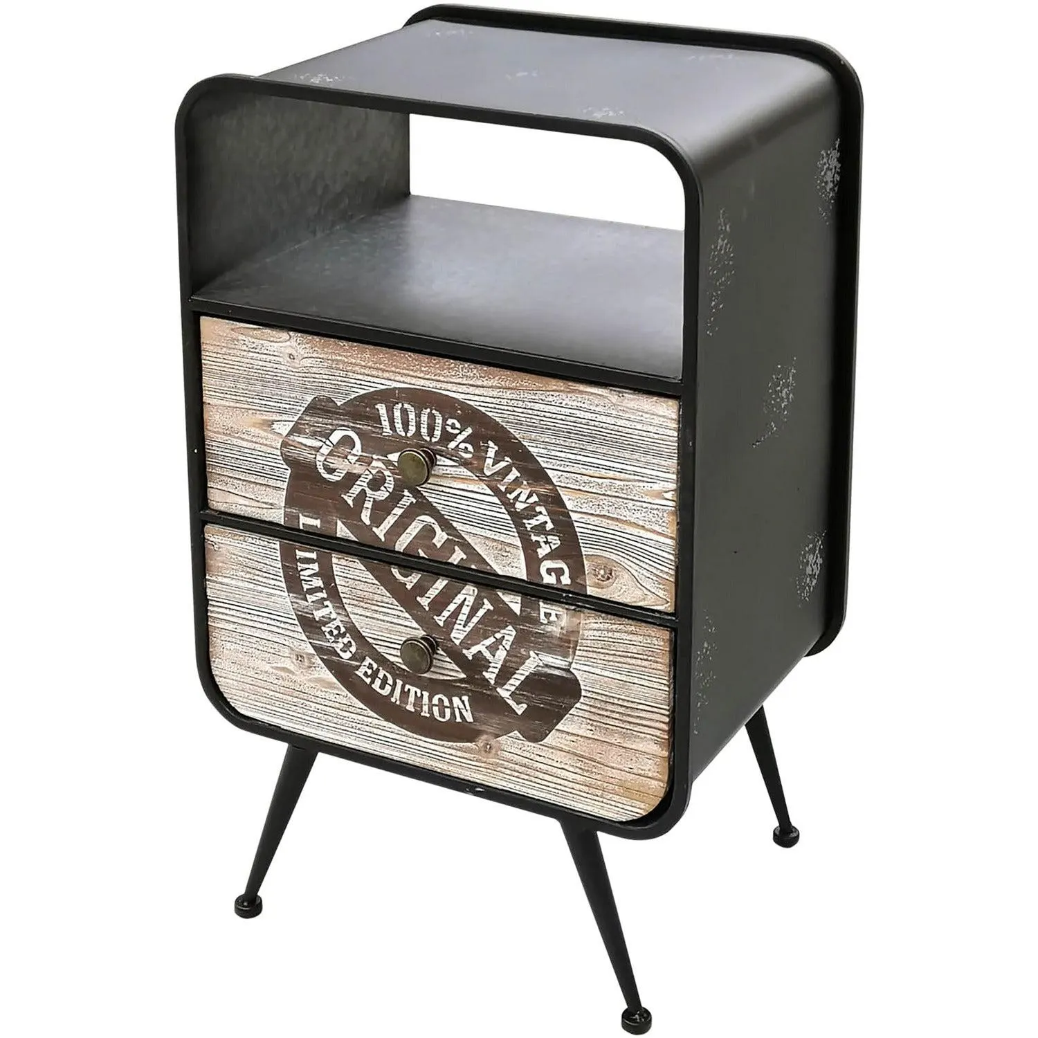 Mobile in metallo e legno colore nero