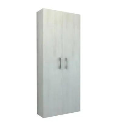 Mobile bagno a colonna sospeso con 2 ante L 68 x H 170 cm bianco effetto legno