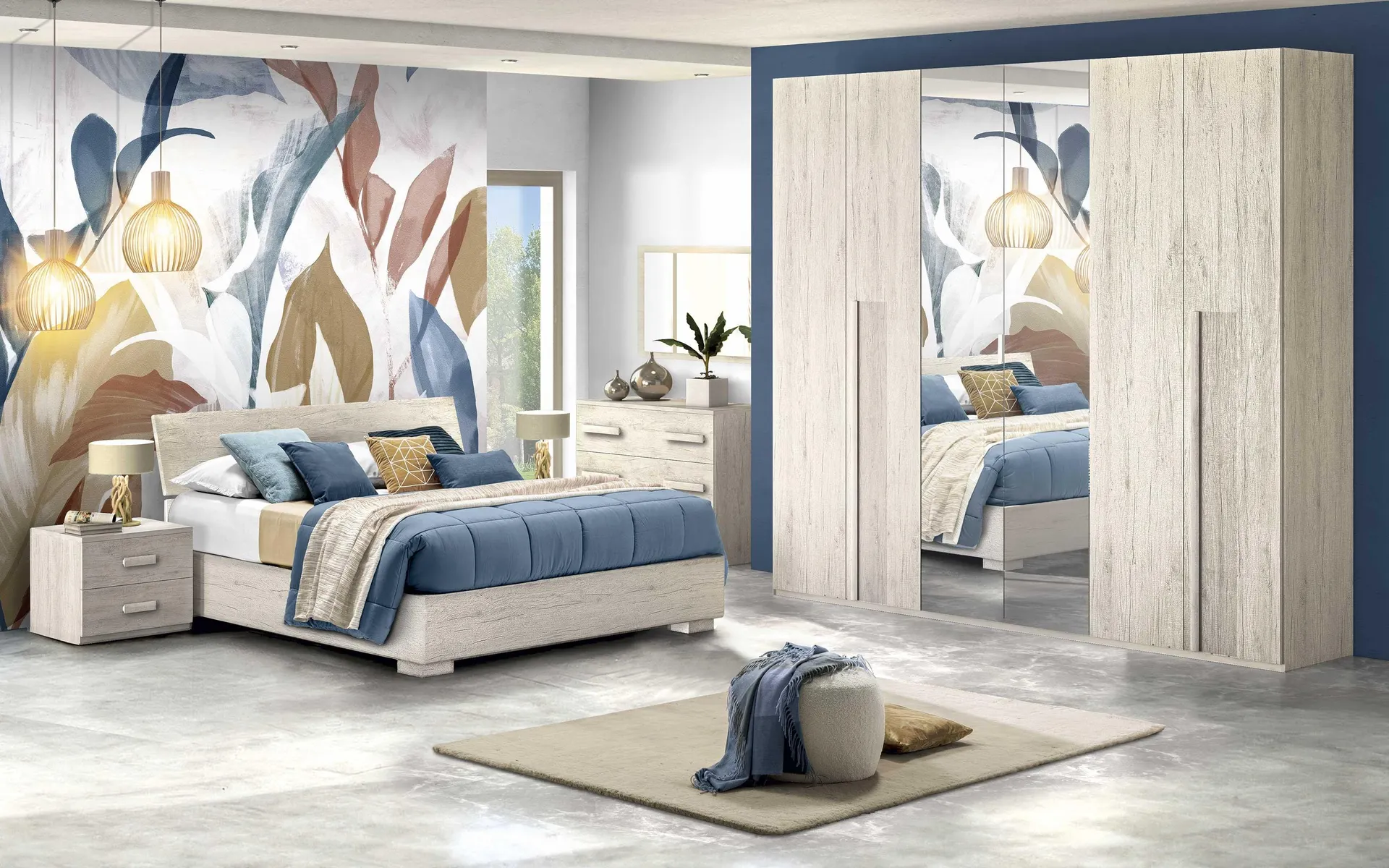 Camera completa con letto contenitore