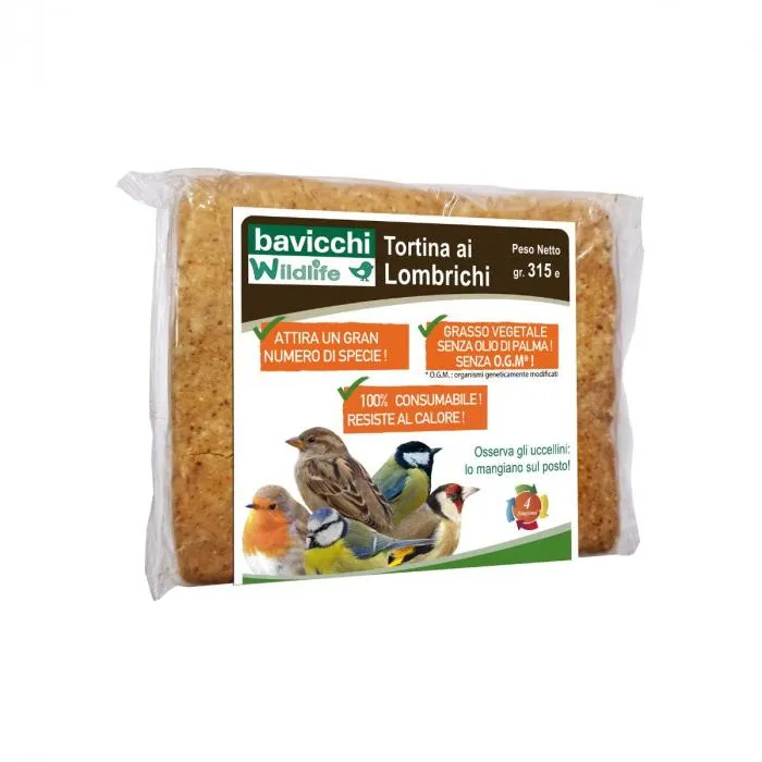 Tortina di lombrichi per uccelli selvatici da 315g