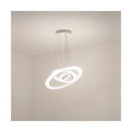 LAMPADARIO SYKIA METALLO BIANCO D60 LED 32W LUCE CALDA