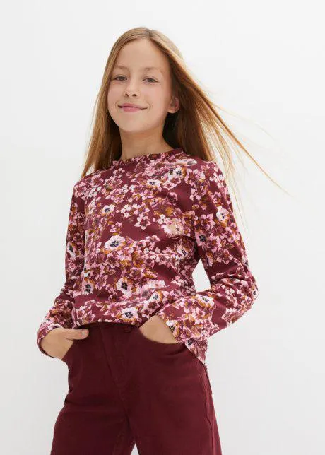 Maglia a maniche lunghe floreale (pacco da 2)