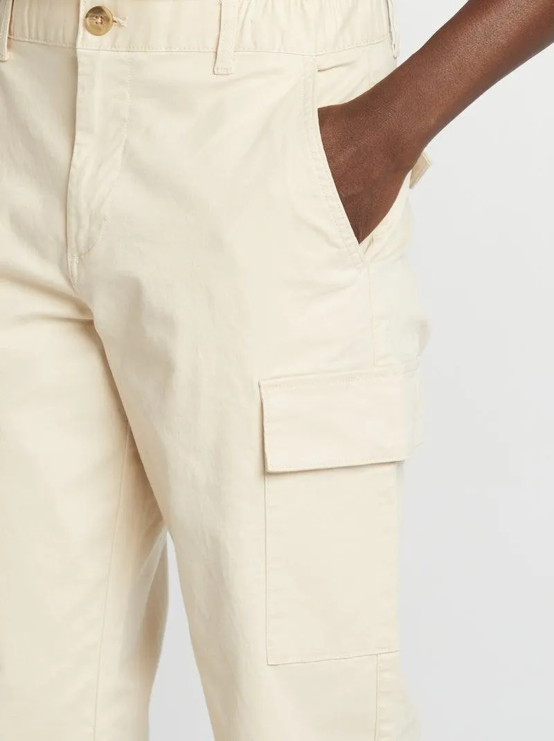 Pantaloni stretch multitasche - beige
