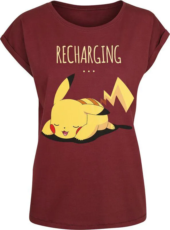 Pikachu - Recharging | T-Shirt | bordeaux | Pokémon