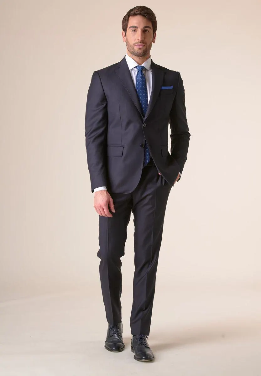 Abito blu 140s rigato custom