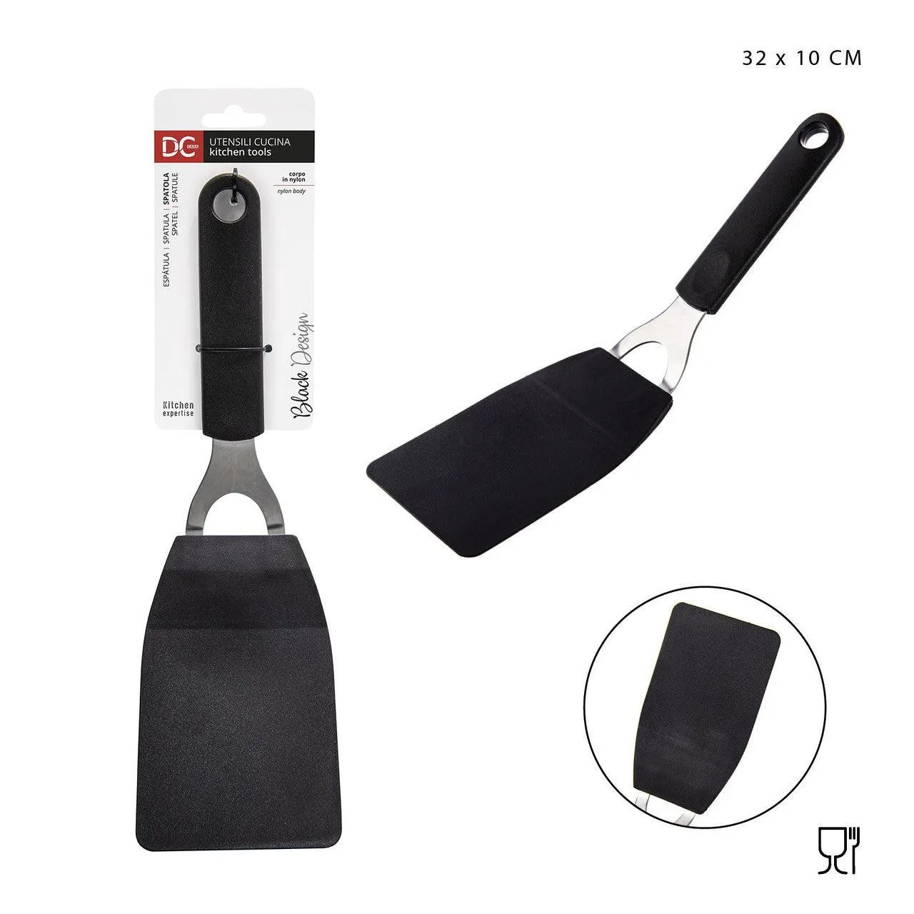 Dc L/Black Nylon Spatula 32X10Cm