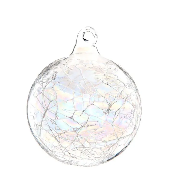 Pallina di Natale effetto vetro iridato rotto - Lotto di 6