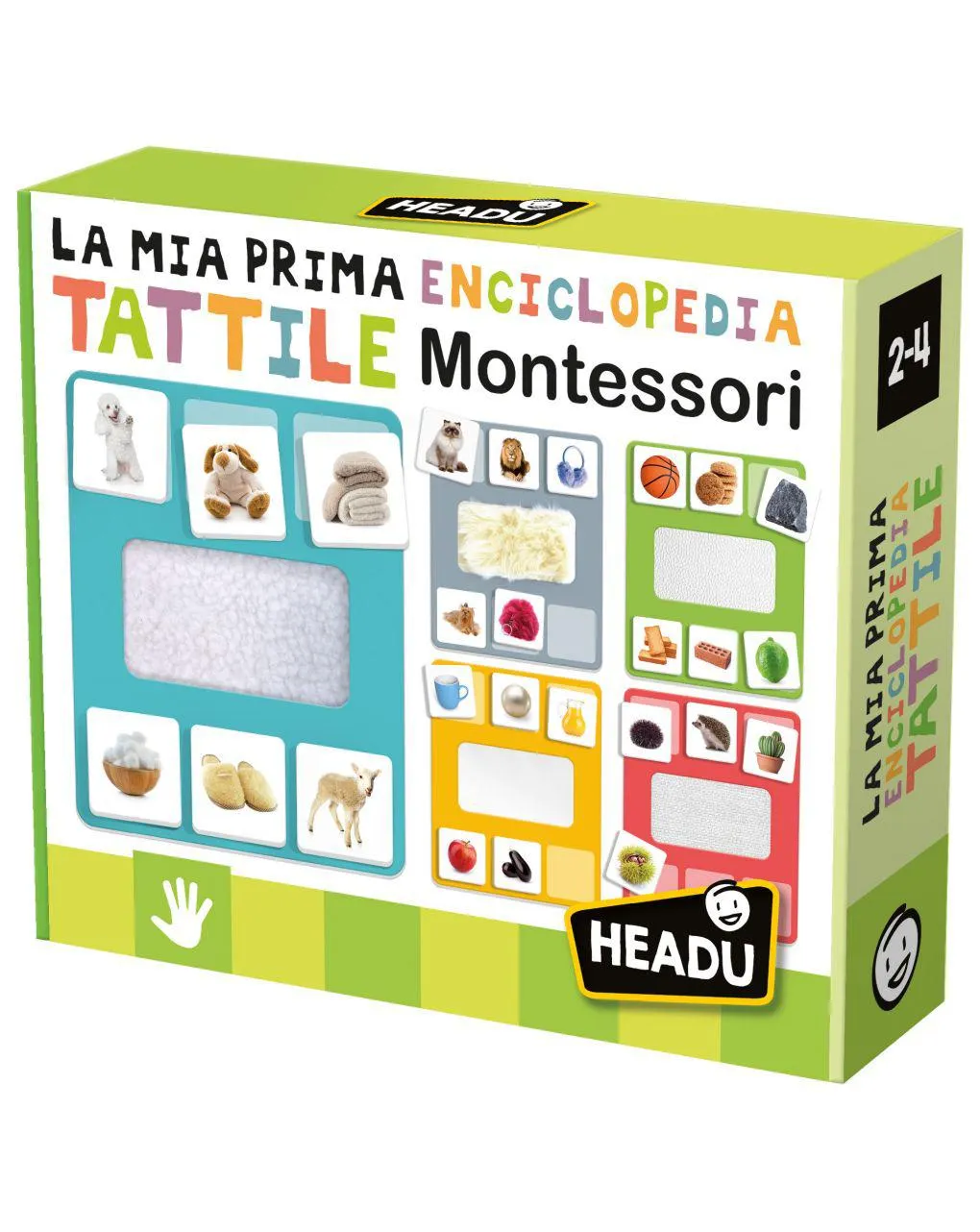 La mia prima enciclopedia tattile montessori. gioca e scopri con le speciali tessere 2/4 anni – headu