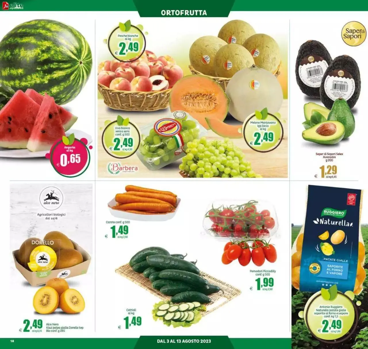 Volantino Elite Supermercati da 3 agosto a 13 agosto di 2023 - Pagina del volantino 18
