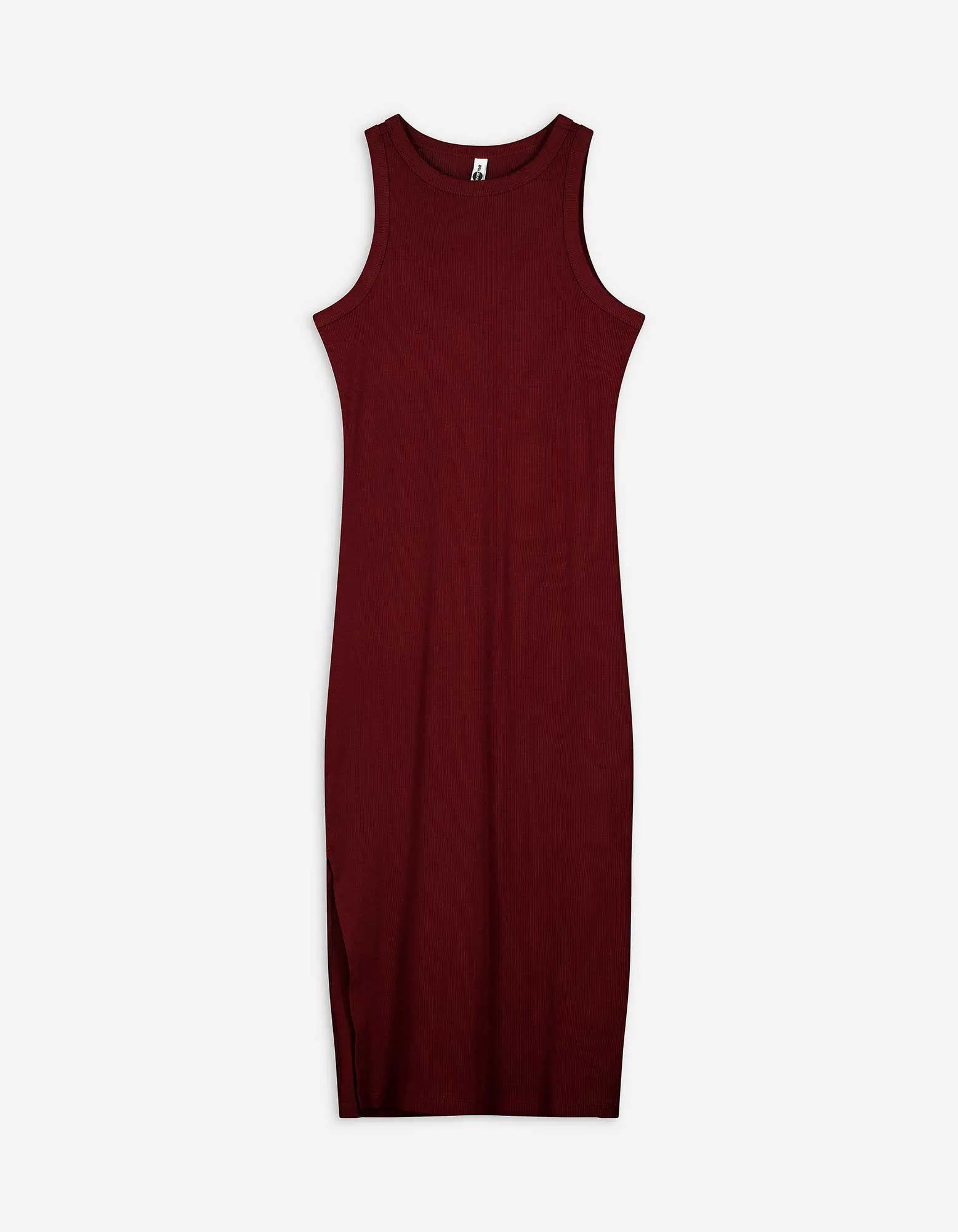 Abito midi - Spacco laterale - rosso scuro