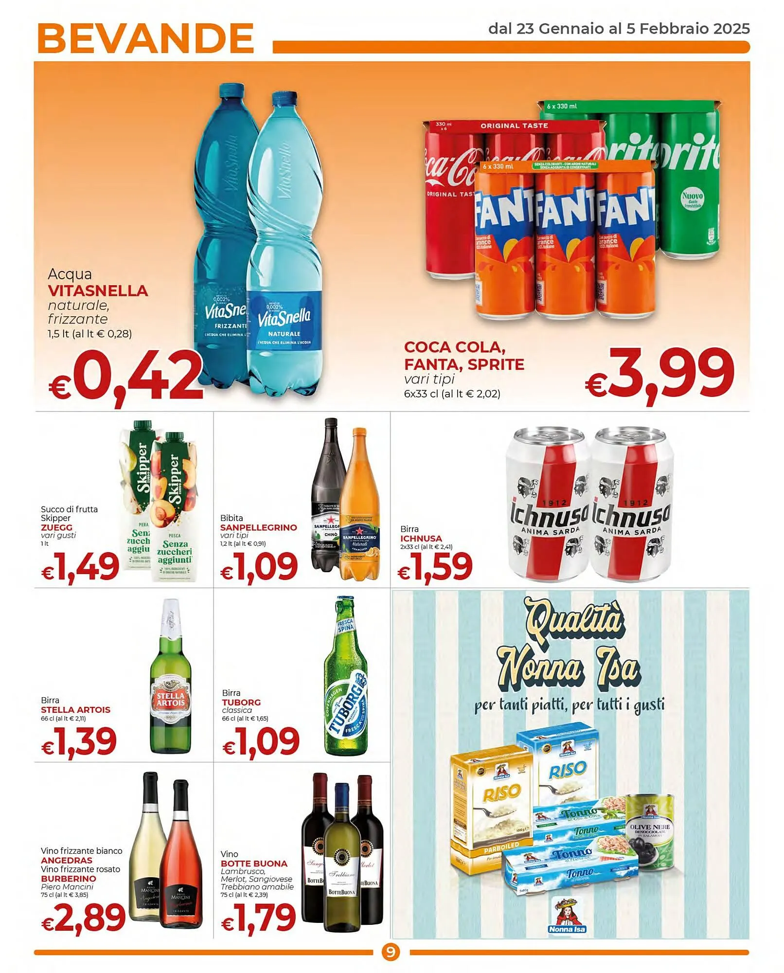 Volantino Supermercati Nonna Isa da 23 gennaio a 5 febbraio di 2025 - Pagina del volantino 9