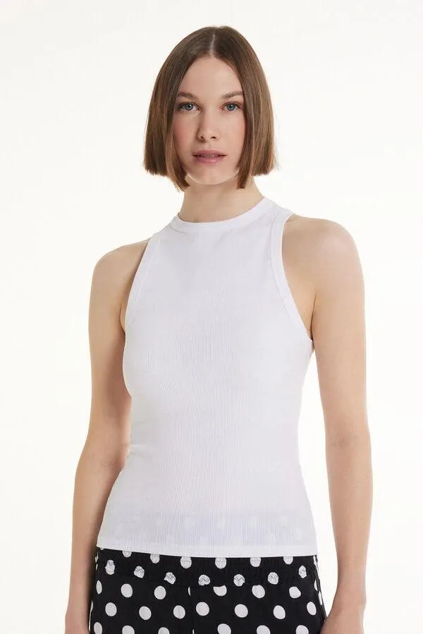 Canotta Spalla Vogatore Cotone a Costine