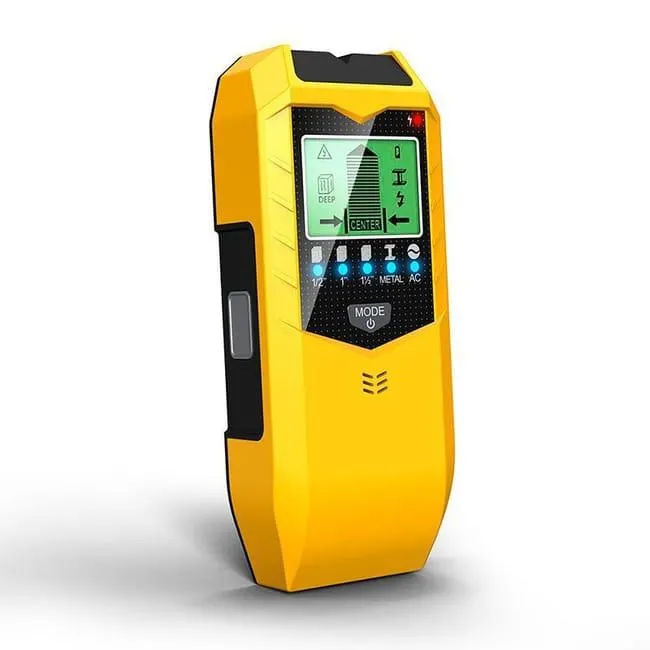 Rilevatore di cavi, rilevatore da parete 5 in 1, rilevatore da parete SH402, metal detector, metal detector da parete portatile (giallo)