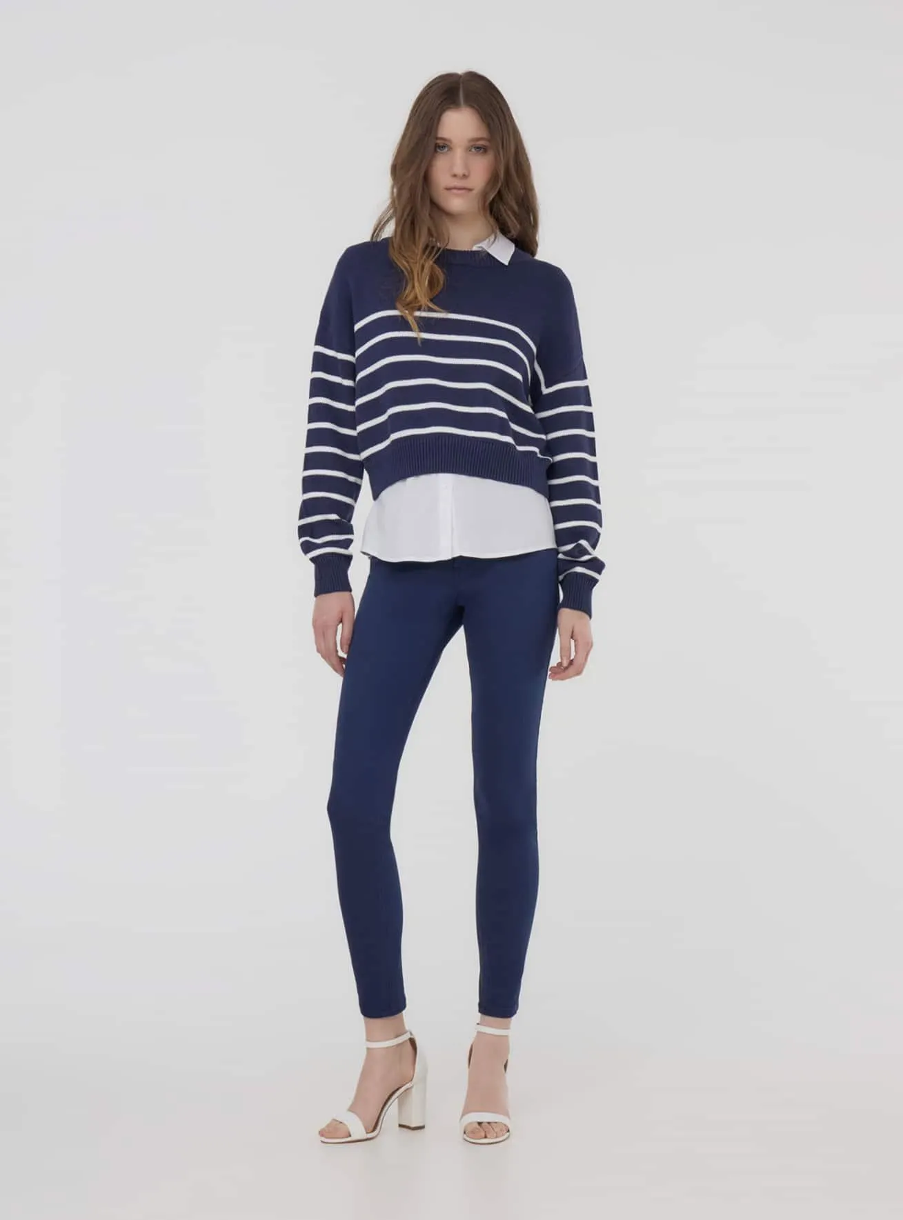 Maglia ampia a righe Var blu