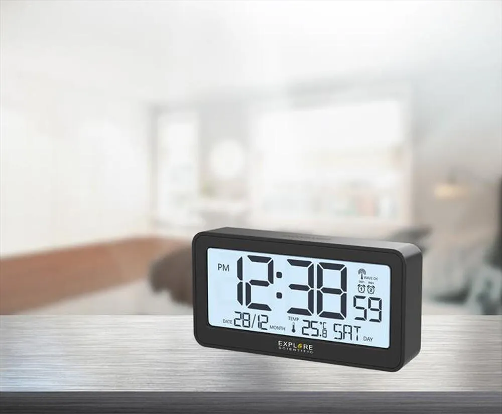 EXPLORE SCIENTIFIC - RDC1000 SVEGLIA RADIOCONTROLLATA CON DISPLAY-White