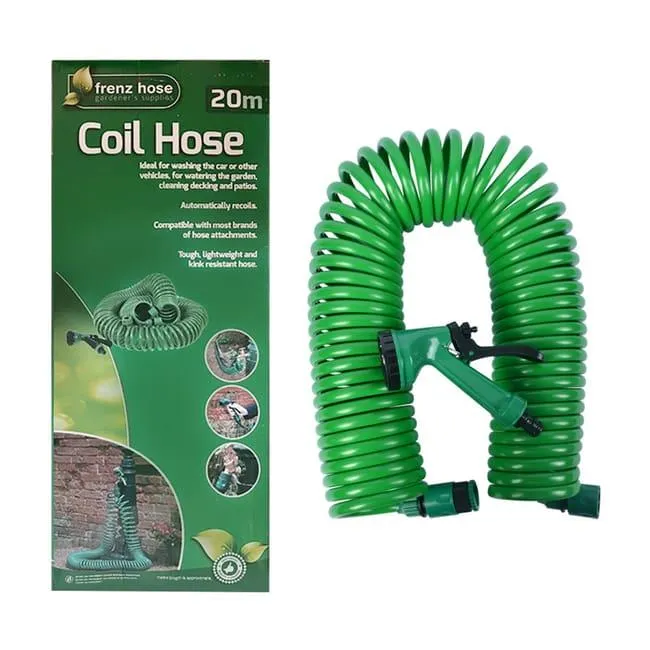 Tubo flessibile telescopico a molla da 20 m, cambio a 5 velocità, EVA antideflagrante, per giardinaggio, prato, lavaggio auto