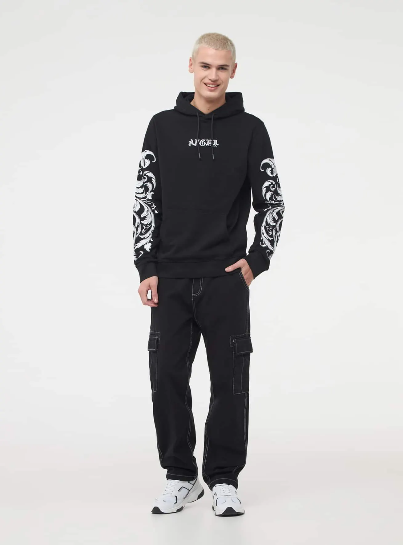 Felpa stampa barocca Nero