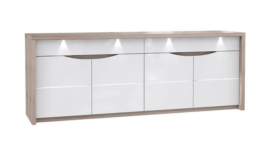 Saint Tropez credenza bianco laccato e rovere