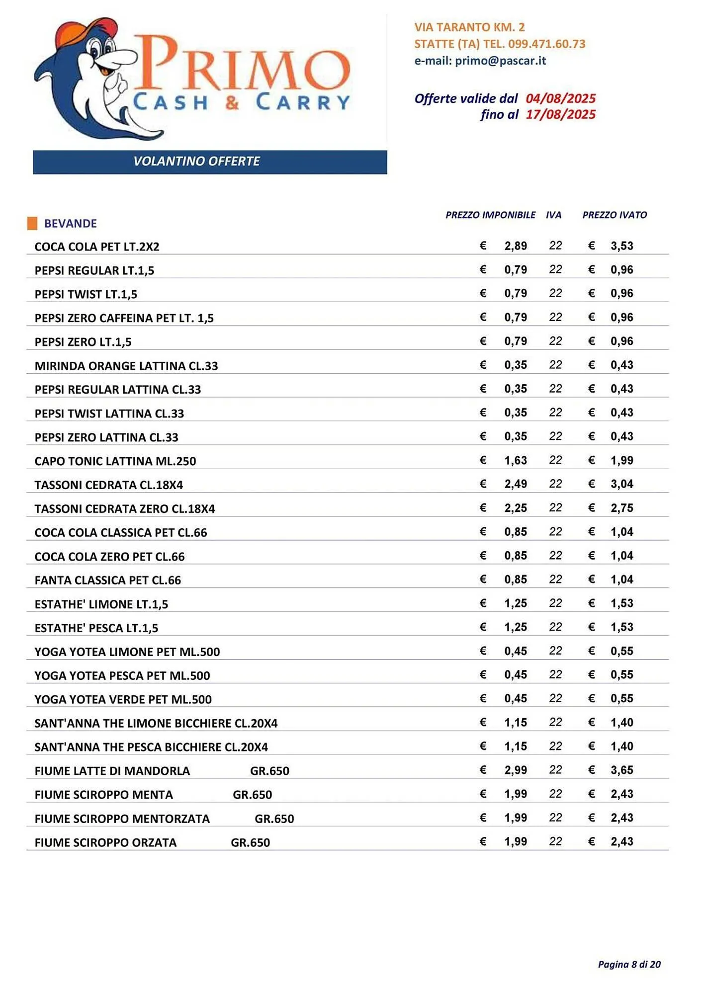Volantino Gruppo Pascar da 4 agosto a 17 agosto di 2025 - Pagina del volantino 8