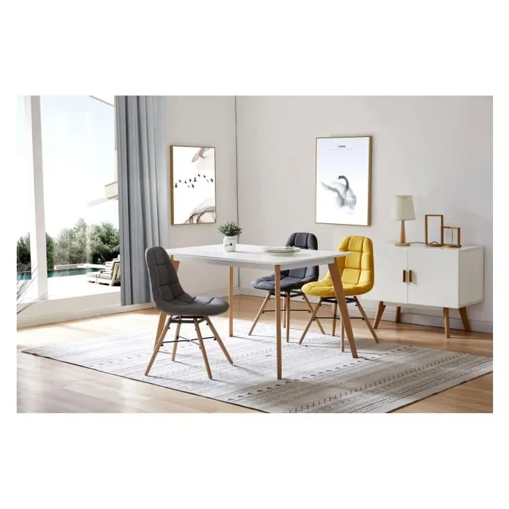 UMA - Sedia scandinava tessuto grigio antracite gambe faggio (x2)