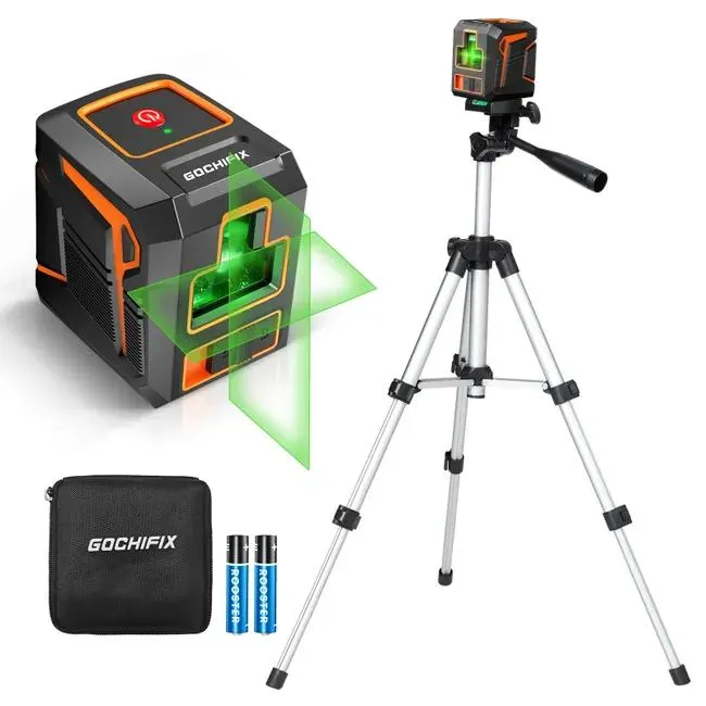 Livella laser a croce verde 360° + treppiede