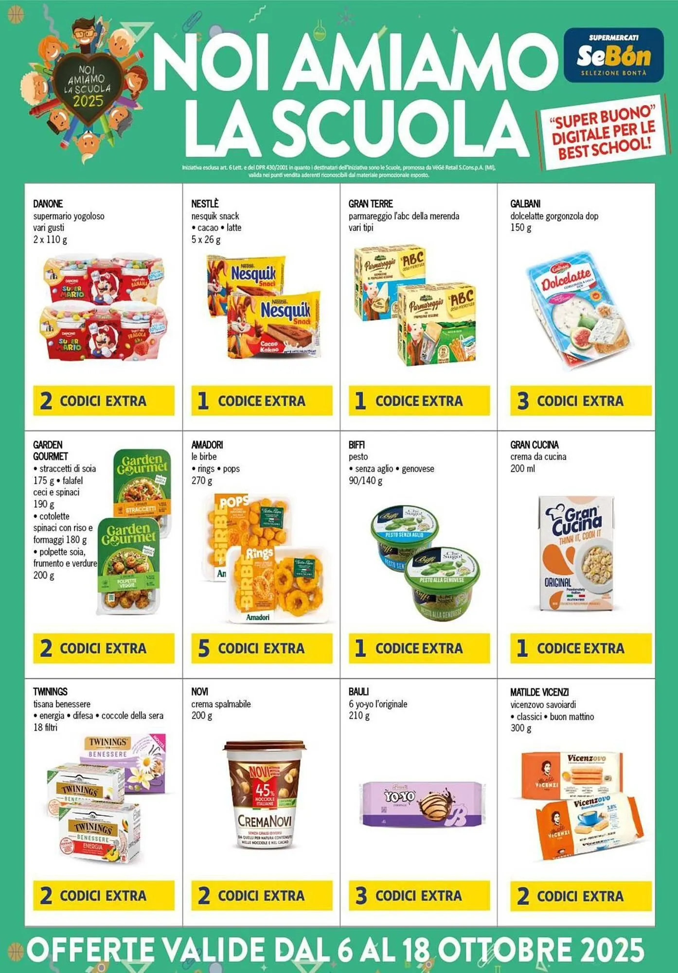 Volantino SeBón Supermercati da 13 ottobre a 18 ottobre di 2025 - Pagina del volantino 1