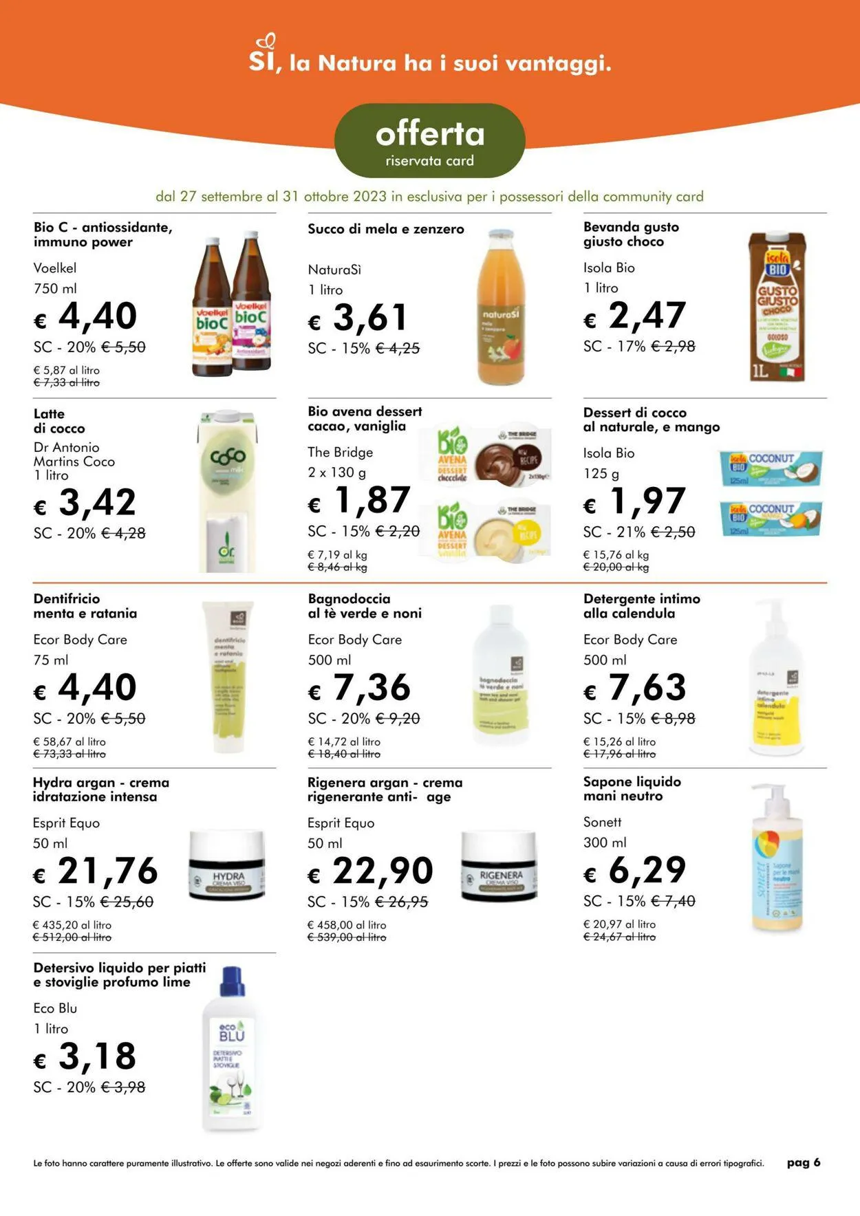 NaturaSì da 1 ottobre a 31 ottobre di 2023 - Pagina del volantino 6