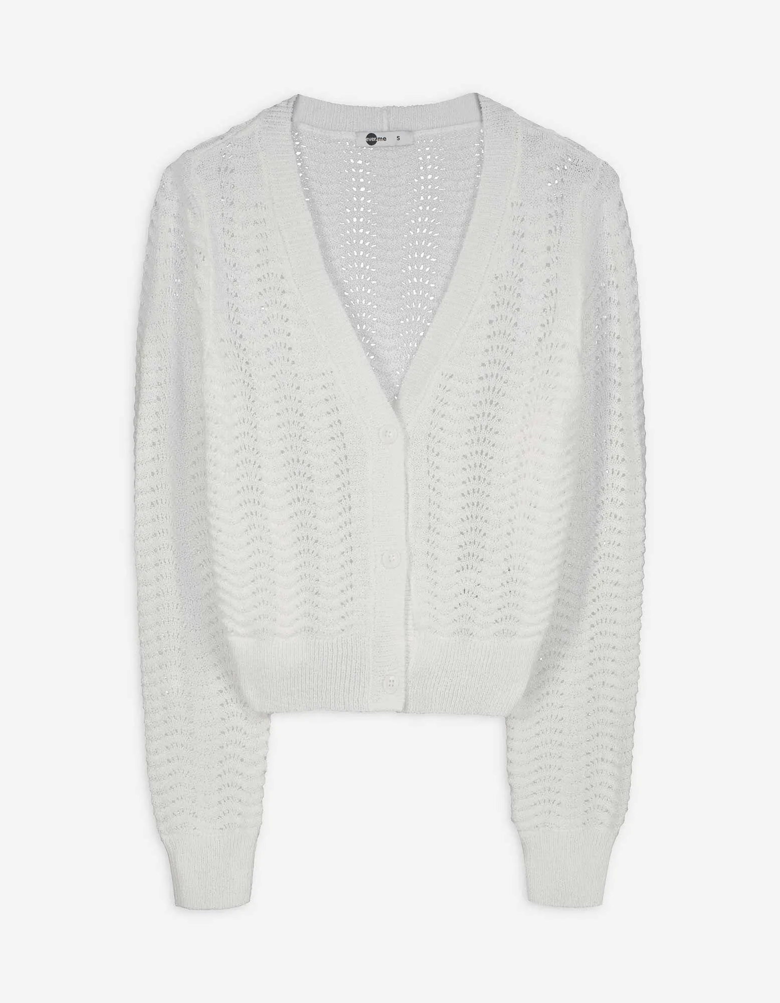 Giacca in maglia - Scollo a V - bianco