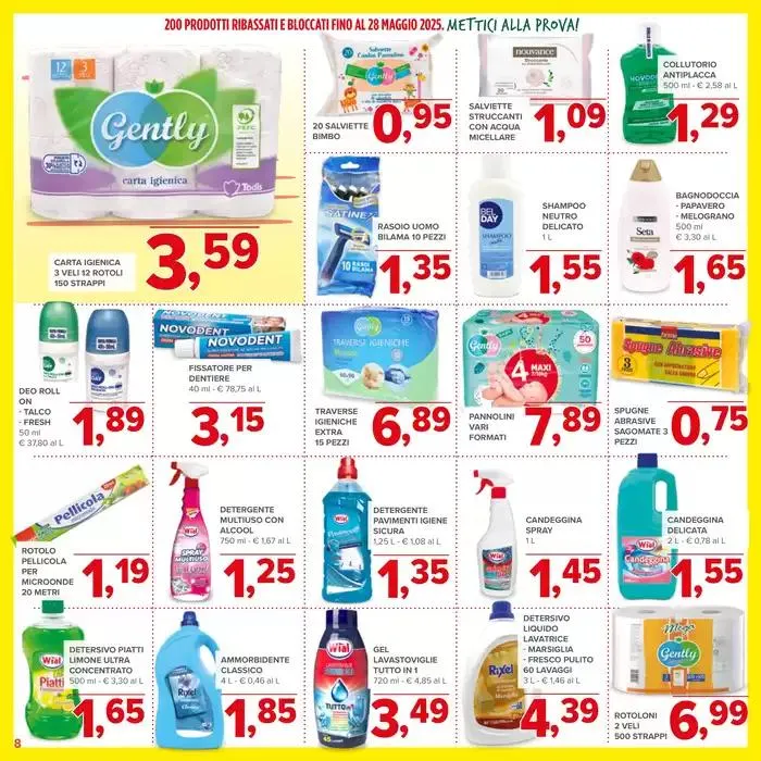 200 prodotti ribassati e bloccati da 10 aprile a 28 maggio di 2025 - Pagina del volantino 8