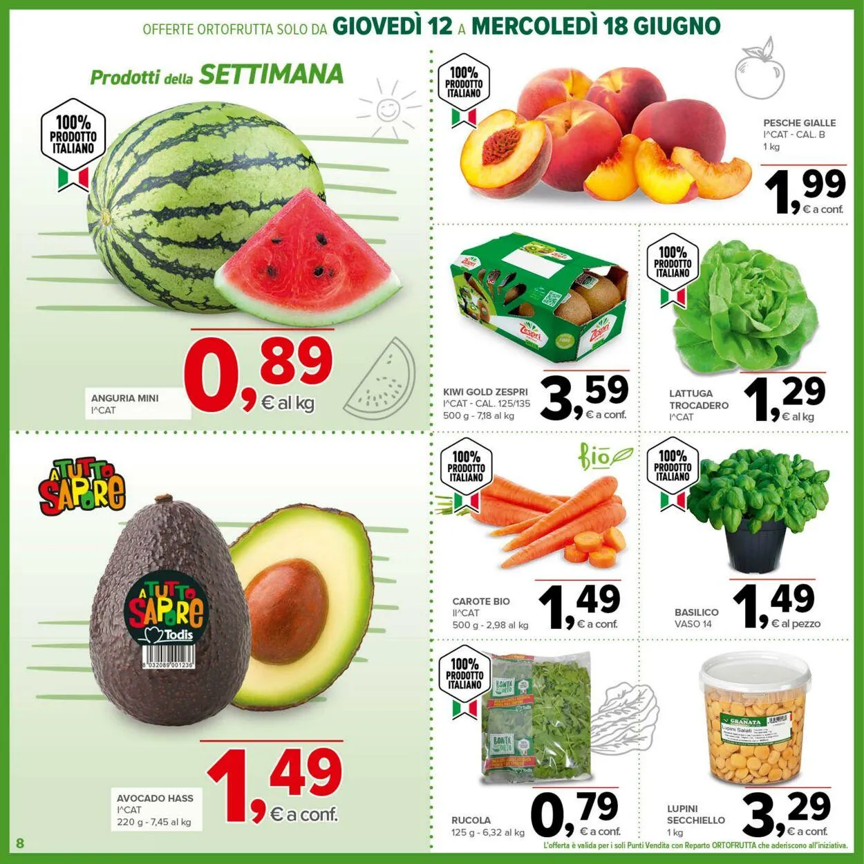 Todis Volantino attuale da 6 agosto a 20 agosto di 2025 - Pagina del volantino 8