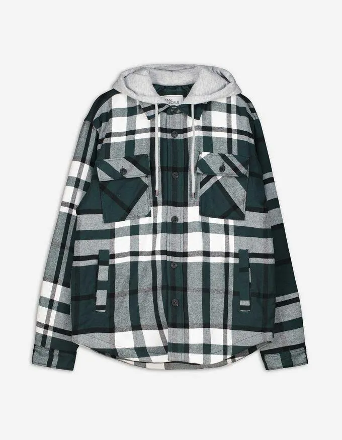 Giacca scamiciata - Oversized Fit - verde scuro