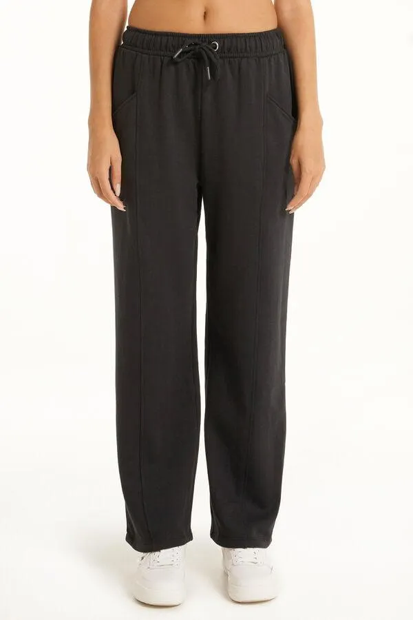 Pantalone Felpa Dritto con Cuciture