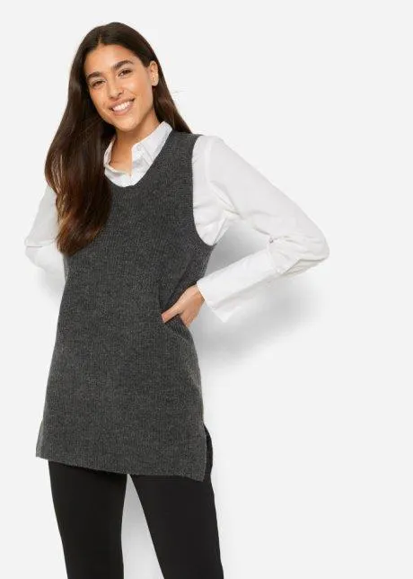 Gilet in maglia con spacchi laterali