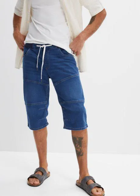 Bermuda di jeans in felpa, regular fit