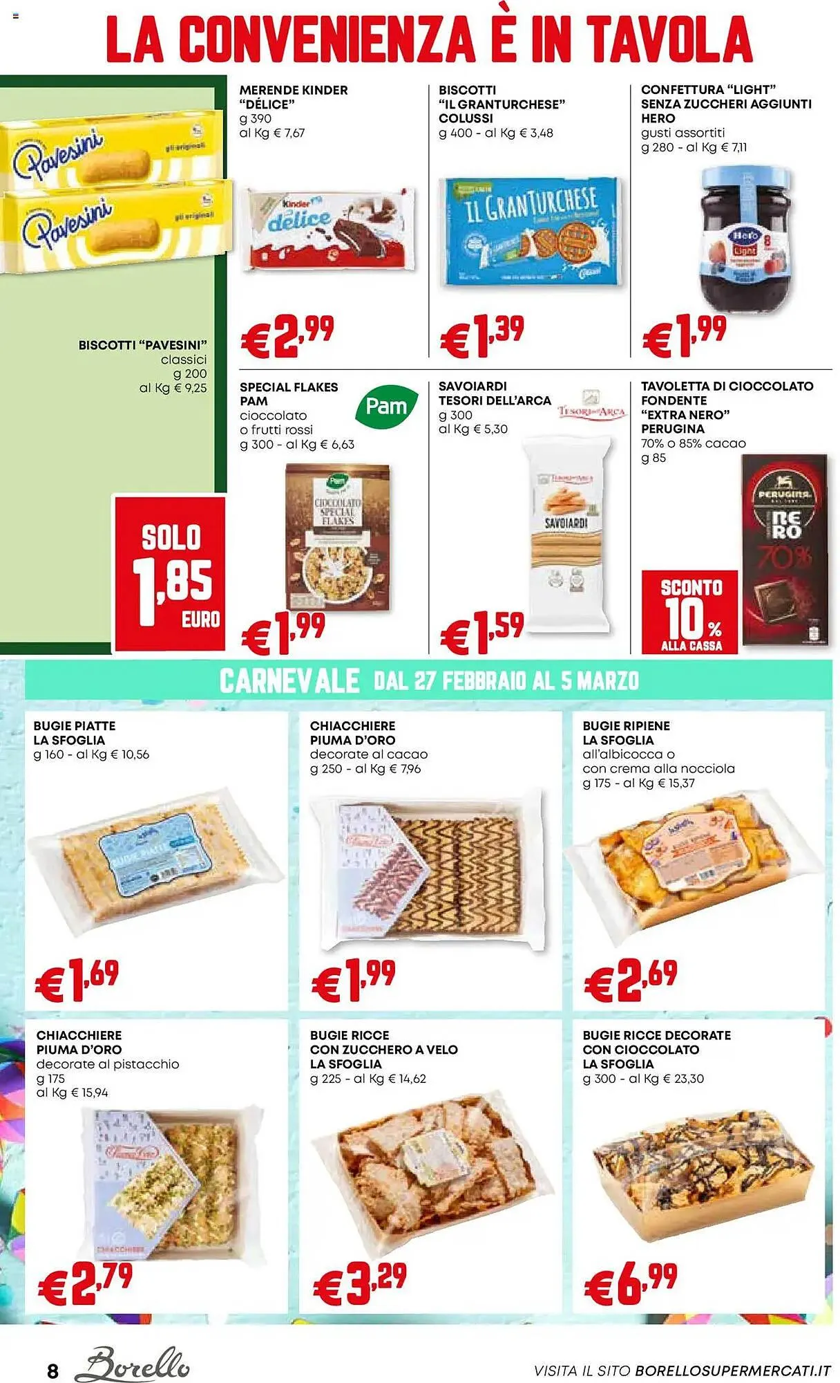 Volantino Borello Supermercati da 27 febbraio a 12 marzo di 2025 - Pagina del volantino 8