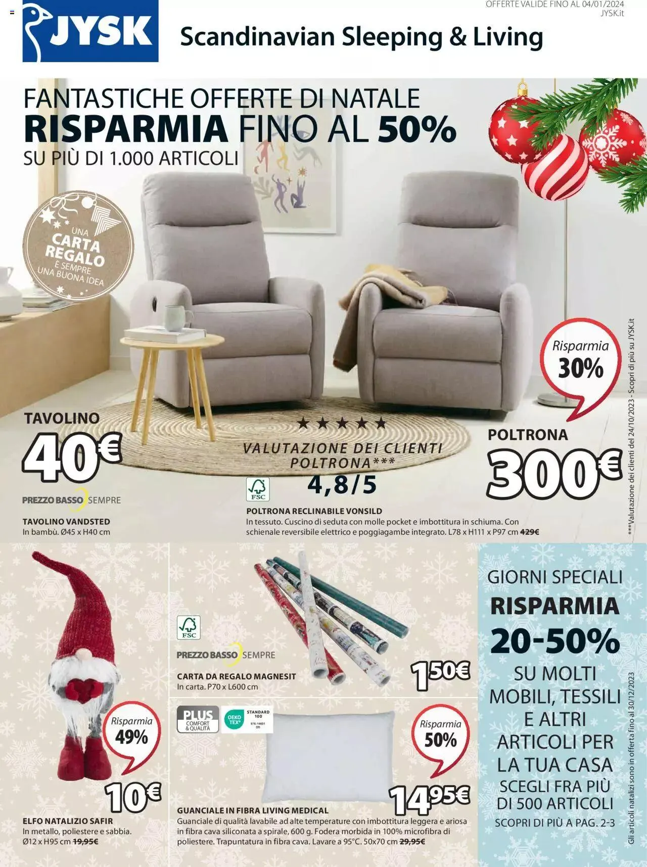 JYSK - Offerte da 7 dicembre a 4 gennaio di 2024 - Pagina del volantino 1