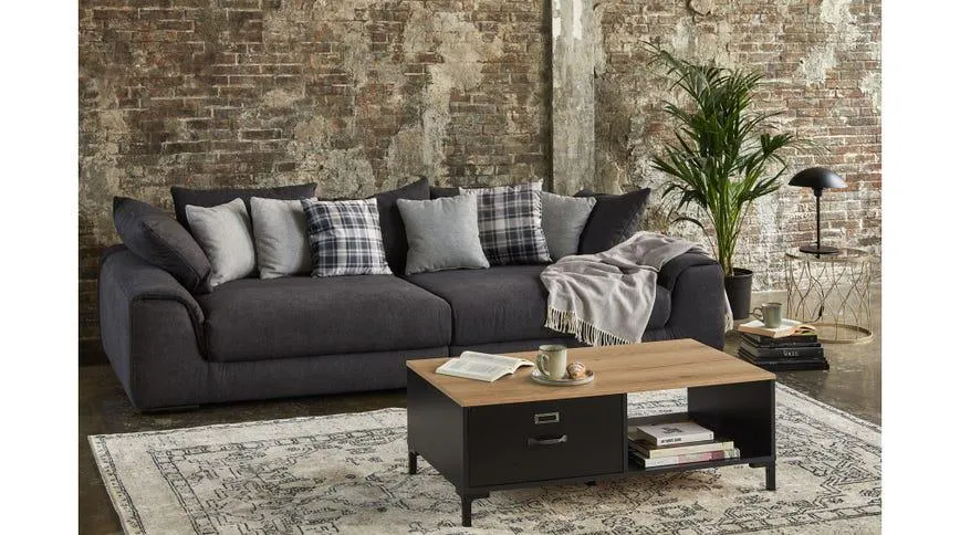 Space divano bigsofà in tessuto nero e grigio