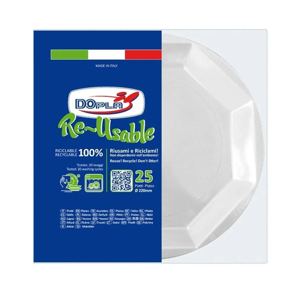 Dopla - Reusable plate 25 pcs white background