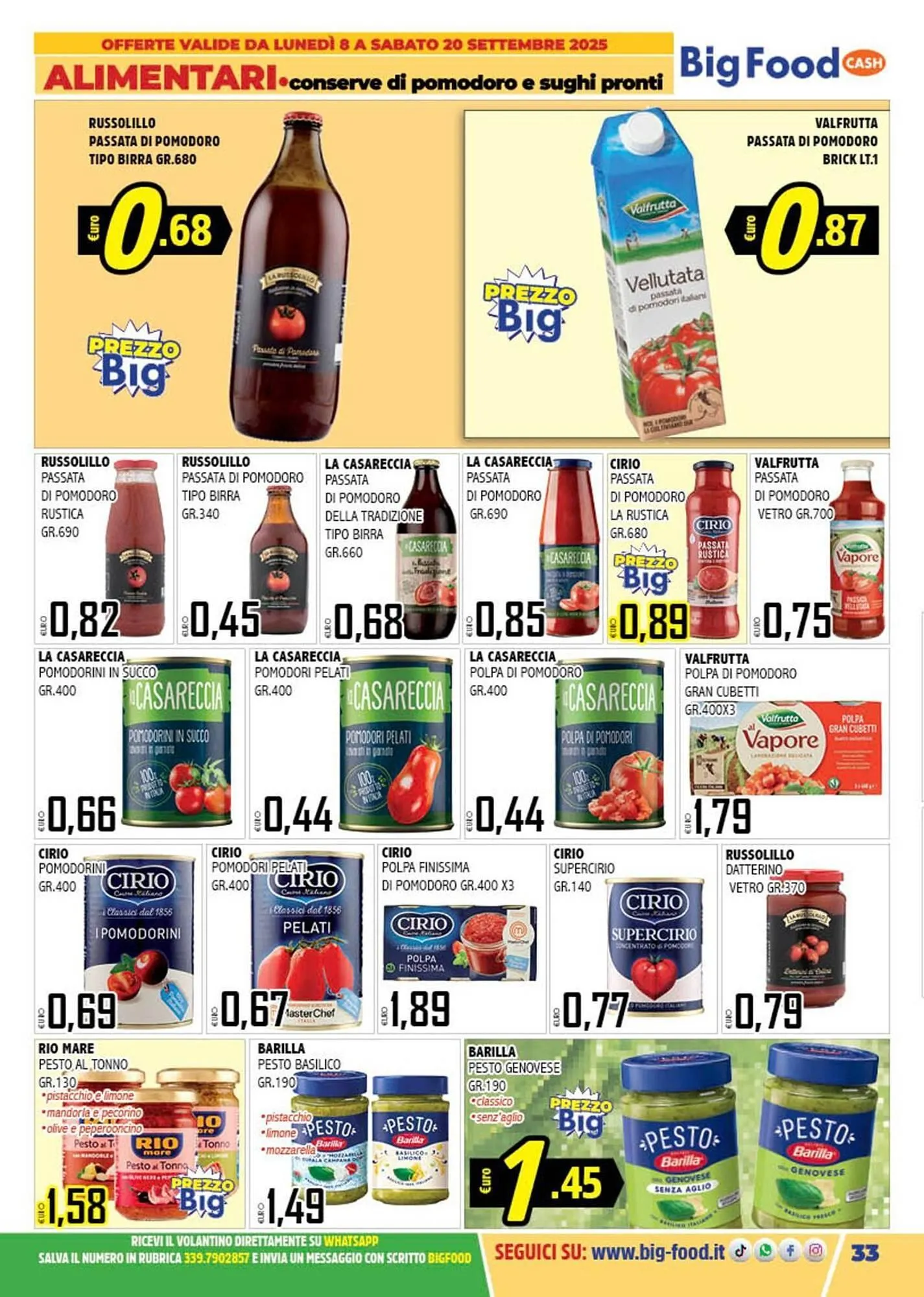 Volantino Big Food da 8 settembre a 20 settembre di 2025 - Pagina del volantino 33