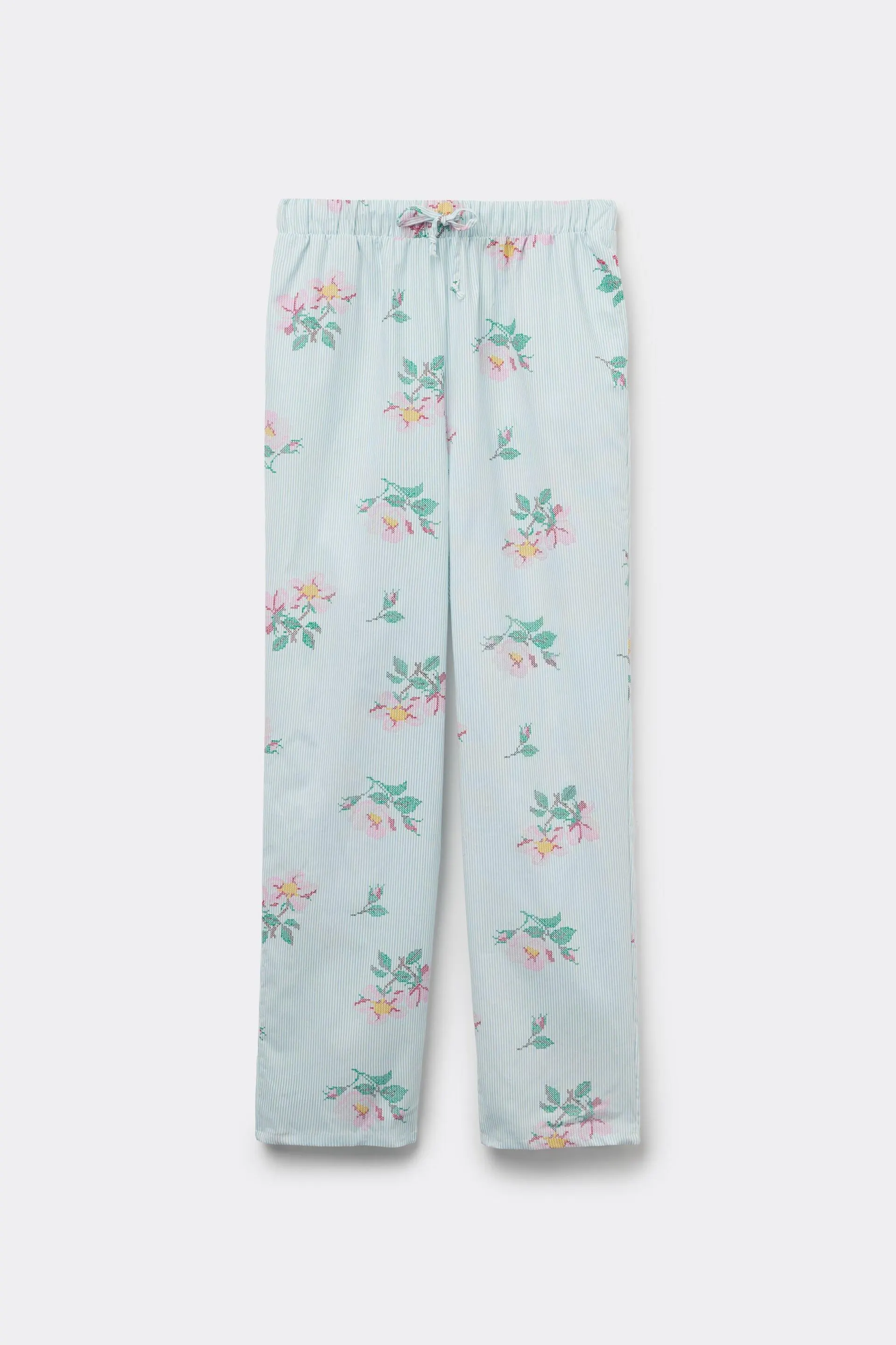 Pantalone Lungo Tela di Cotone Coulisse