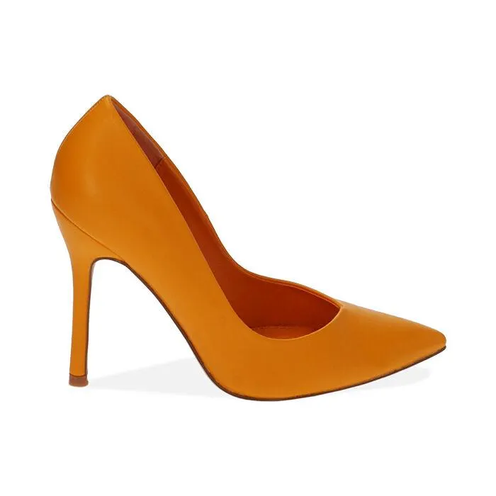Décolleté arancio, tacco 10,5 cm