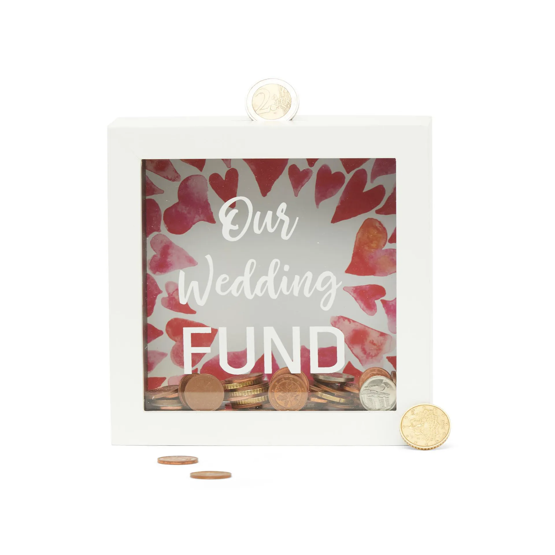 Salvadanaio cornice in legno H 15 cm Our wedding fund