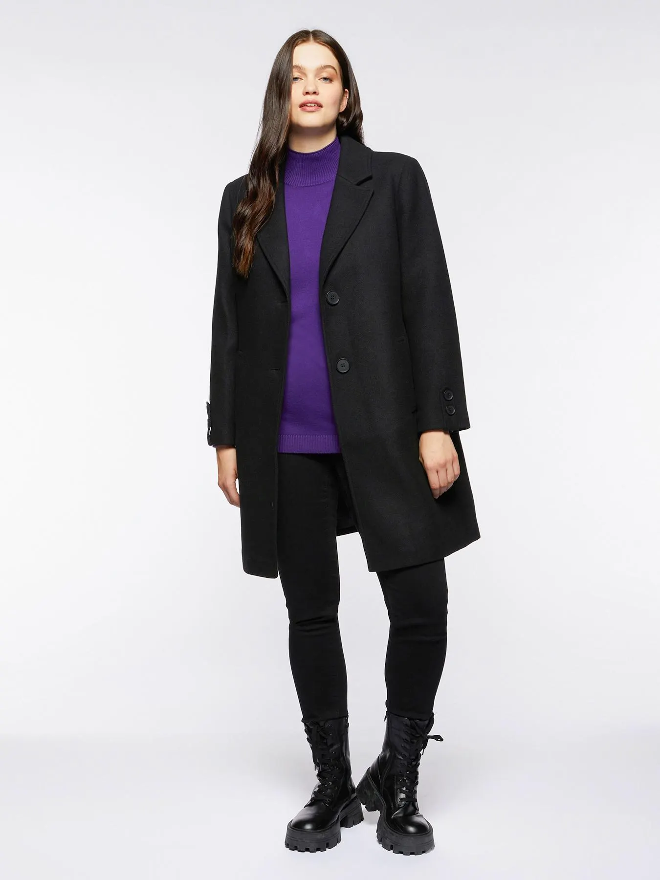 Cappotto in tessuto diagonale