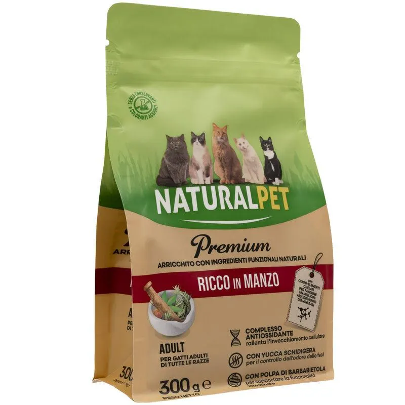 Naturalpet Premium Cat Adult ricco in Manzo 300gr - Scad. Novembre 25