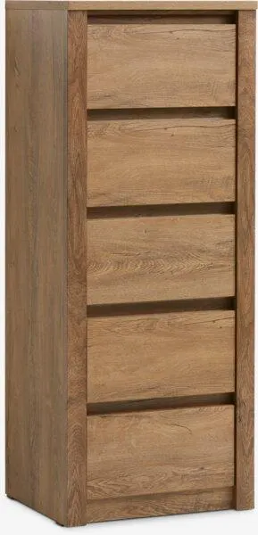 Cassettiera 5 cassetti VEDDE color rovere selvatico scuro